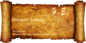 Herger Emese névjegykártya